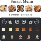 Long Slot Toaster 4 Slice, Touch Screen LED Display, 1.5” Extra Wide Slots