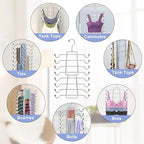 2Pcs Tank Top Hangers Space Saving Hanger Organizer Bra Hangers for Closet Organizer 360° Rotating Metal Closet Organizers and Storage Lingerie Hangers for Cami Bras Belts Swimsuits Lingeries Silver