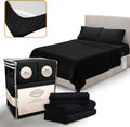 Twin Sheets Set - Luxury Hotel Bed Sheets - Soft Cooling Sheets with Elastic Corner Straps - Deep Pockets Microfiber Bedsheets - Bedding Sheet & Pillowcases Sets 3 PC (Twin Size, Black)