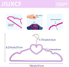 Light Purple Velvet Hangers 50 Pack, Premium Heart Hanger Non-Slip Felt Hangers, 360° Swivel Rose Gold Hooks, Space Saving Slim Hangars, Durable & Cute Clothes Hangers for Adult