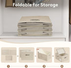Lifewit Clothes Storage Bins with Lids, Fabric Foldable Storage Boxes with Handles, Decorative Closet Organizer, Stackable Cube Baskets Container for Bedroom, Office, 21L Medium Beige, 5 Packs