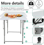 FDW 4FT Folding Table Half Portable Foldable Table Picnic Table for Office Home Camping Party (White, 4 FT)