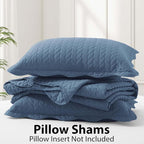 IR Imperial Rooms King Quilt Bedding Set Size (106" x 96") + 2 Pillow Shams (20" x 36"+ 2") - 3 Pcs All Season Lightweight Reversible Microfiber Coverlet Embossed Quilt Bedspread (Light Blue)