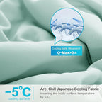 EASELAND Cooling Comforter King, Cold Touch Fabric Absorbs Body Heat, Double-Sided Cool Design Soft Fluffy Cooling Blanket for Night Sweats Hot Sleeper (Green, King(108"x90"))
