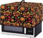 Microwave Dust Cover, Thanksgiving Dog Heat-Resistant Waterproof Polyester Fabric Microwave Oven Dust Cover Case Dustproof Protections Protector for Microwaves Ovens