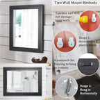 AAZZKANG Black Mirrors for Wall 50 x 40 cm with Rectangle Wood Framed Decorative Wall Mirror for Bedroom Living Room Bathroom Entryway