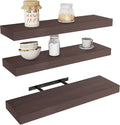 Vervida® Shelves for Wall Storage for Bathroom, Bedroom, Living Room, Kitchen, Hanging Shelf for Books/Storage/Room Decor with 32 Lbs Capacity Floating Wall Shelves (Brown, Set of 3, 24" W x 5.8" D)