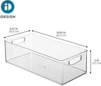 iDesign Stackable Storage Bin - Organizer Bin for Kitchen and Pantry, Set of 4, Clear, Made in USA
