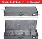HOLDN’ STORAGE Premium Wrapping Paper Storage Container - Durable 600D Tear-Proof, Fits 27 Rolls Gift Wrap, Extra Pockets for Ribbons & Bows, Underbed Storage - Ideal for Holiday Christmas, Gray
