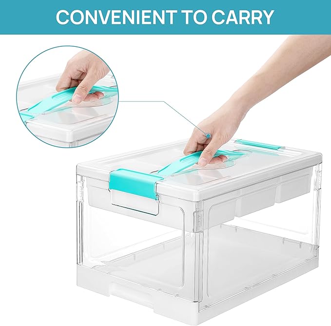 Vtopmart 24 QT Clear Plastic Craft Organizers and Storage Box with Removable Trays and Dividers,Art Supply Organizers and Storage,Ideal Containers for coloring Books,Craft Supplies,1 Pack