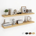 Dreamland 40Inch Floating Shelves for Wall, Rustic Wooden Storage Shelf for Living Room, Kitchen, Farmhouse, Wall Mounted Display Shelving with Invisible Heavy-Duty Metal Bracket, Set of 2 - Oak