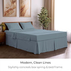 Mellanni Bed Skirt Twin Size - Bed Skirting - 15-Inch Tailored Drop Pleated Dust Ruffle - Hotel Luxury Bedding - Wrinkle, Fade, Stain Resistant - 1 Bedskirt (Twin, Blue Hydrangea)