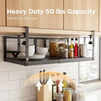 WELTOKE Under Shelf Storage Basket Organizer, Expandable Under Cabinet Shelf,Heavy Duty Metal Cabinet Hanging Shelf For Kitchen Cupboard Cabinet Pantry Laundry Desk Bookshelf Garage, Black(1 Pack)
