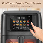 SEEDEEM Max XL Air Fryer 8QT, 10-in-1 Digital Air Fryer Oven with Color Touchscreen & Viewing Window, Toaster Oven Combo for Broil, Roast, Dehydrate, Bake – Black