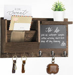 Ziivita Key Holder for Wall - Mail Holder Organizer Wall Mount with Shelf - Rustic Hanging Key Rack Hanger with Hooks Decorative for Home Letter Dog Leash Entryway Farmhouse Living Room Decor