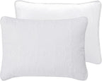 Easy-Going King Size Reversible Quilt Set with 1 Quilt and 2 Pillow Shams, Soft Bed Quilt Cover, Water Resistant Lightweight Microfiber Bedspread, Stain Resistant, Damask-White/White
