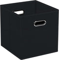 STOREONE Fabric Storage Bins Cubes Baskets Containers-(11X11X11) with Dual Handles for Shelf Closet, Nursery Home ， Bedroom Organizers, Foldable Set of 1 (black)
