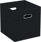 STOREONE Fabric Storage Bins Cubes Baskets Containers-(11X11X11) with Dual Handles for Shelf Closet, Nursery Home ， Bedroom Organizers, Foldable Set of 1 (black)