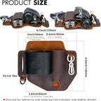 FLYHOMES Genuine Leather Multitool Sheath | Handmade Stitched EDC Belt Organizer for Leatherman Surge | Flashlight, Knife Holster, Pen & Tools Pouch | Dark Brown + Black (Large)