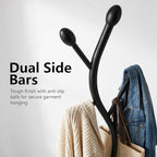 sawsile Black Coat Rack Freestanding,Coat Hanger Stand with Natural Marble Base,Modern Sturdy Metal Clothes Rack Standing Hall Tree Hanger for Hats,Scarf, Bag, Jacket