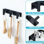 Alise Black Coat Hooks Hat and Coat Rack with 3 Hooks Wall Mount Key Hooks for Robes, Bags, Keys, and Towels,SUS304 Stainless Steel Wall Hooks for Hanging,Self Adhesive or Drilling Mounted