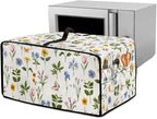 Toaster Oven Dust Cover with Side Pockets, Washable Convection Oven Cover Small Electric Appliance Protector for Kitchen Home Decor, S, Floral Butterfly Cream White