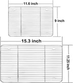 TeamFar Cooling Rack, Baking Roasting Rack Stainless Steel for Baking Sheet Oven Pan, Healthy & Rust Free, Mirror Finish & Dishwasher Safe - Set of 2(15 inch & 11 inch)