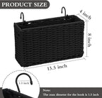 Cotton Rope Woven Bedside Caddy for Dorm Bed, Foldable Bedside Shelf Bunk Bed Accessories, College Dorm Room Essentials Hanging Organizers Storage Basket, Room Decor Magazine File Holder (Black)