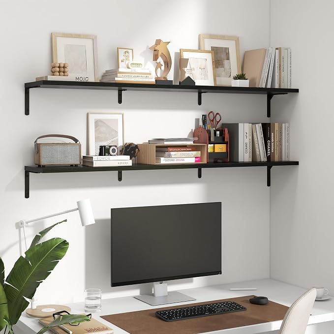Fun Memories Deep Floating Shelves, 55W x 8D Floating Shelves Set of 2