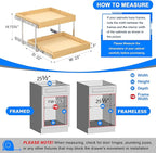 WelFurGeer 2-Tier Pull Out Cabinet Organizer with Soft Close Slides, Heavy-Duty Pull Out Drawers for Cabinets, Slide Out Shelf for Kitchen, Bathroom, Pantry & Under Sink, Solid Birch Wood