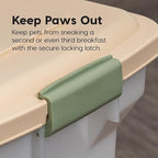 IRIS USA Dog Food Storage Container 58 lbs, Attachable Wheels, for Dog Cat Birds and other Pets, Food Storage Bin, Keep Fresh, Easy Mobility, BPA Free - Made in the USA, Almond/Pearl