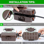 Flemoon IP55 Small Outdoor Electrical Box Waterproof (Inner 5.9 x 3.2 x 1.8inch), Extension Cord Cover with Detachable Awning Covers for Plug, Outlet, Holiday Lights, Brown