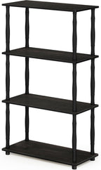 Furinno Turn-N-Tube 4-Tier Multipurpose Shelf Display Rack, Classic Tubes, Espresso/Black