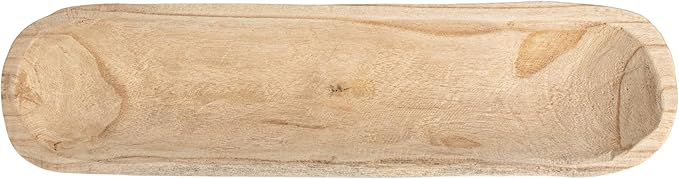 Creative Co-Op Paulownia Wood Oval Bowl | Brown | 22.75" L x 6" W x 3.25" H | (Pack of 4)