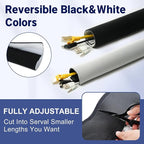 Cable Management Sleeve 10ft (120 inch) - 1.5 inch, Hook-and-Loop Cuttable Neoprene Cord Organizer, Split Wire Reversible Cord Protector for TV USB PC Ethernet Cable Hider Protect Pets Kids