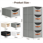 Homsorout Stackable Storage Drawers - Collapsible Storage Bins with Drawers, 6 Pack Closet Shelf Organizer Basket, Fabric Pull Out Organizer for Bedroom, Living Room, Dorm, Grey