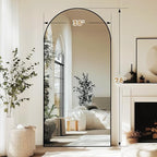 Oversized Full Length Mirror 78x38 Inch - Wall Mounted or Standing Floor Mirror with Aluminum Alloy Frame, Shatterproof Tempered Glass - Modern Mirror for Bedroom, Living Room, Closet, Black