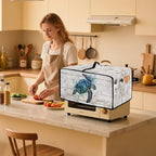 Air Fryer Toaster Oven Cover with Side Pockets, Protective Electrical Appliance Cover Kitchen Countertop Accessories and Decor, L, Watercolor Sea Turtle Wood Grain