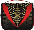 AUUXVA Kids Hanging Toiletry Bag for Boys - Waterproof Travel Cosmetic Organizer Makeup Pouch for Girls Shower Wash Bags with Hanging Hook Toiletries Storage Bag(Spider Web)