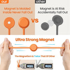 Tounee Reusable Silicone Magnetic Cable Ties - 2 Sizes Combo (4pcs 2.56'' + 20pcs 7.16'') - Multi-Purpose for Cable Bundling, Organizing, Bookmarks & Fridge Magnets - Assorted Colors, Pack of 24