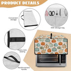 Toaster Oven Dust Cover Dustproof Smart Oven Air Fryer Microwave Cover with Side Pockets, Electric Appliance Protector for Kitchen, M, Pumpkin Pattern
