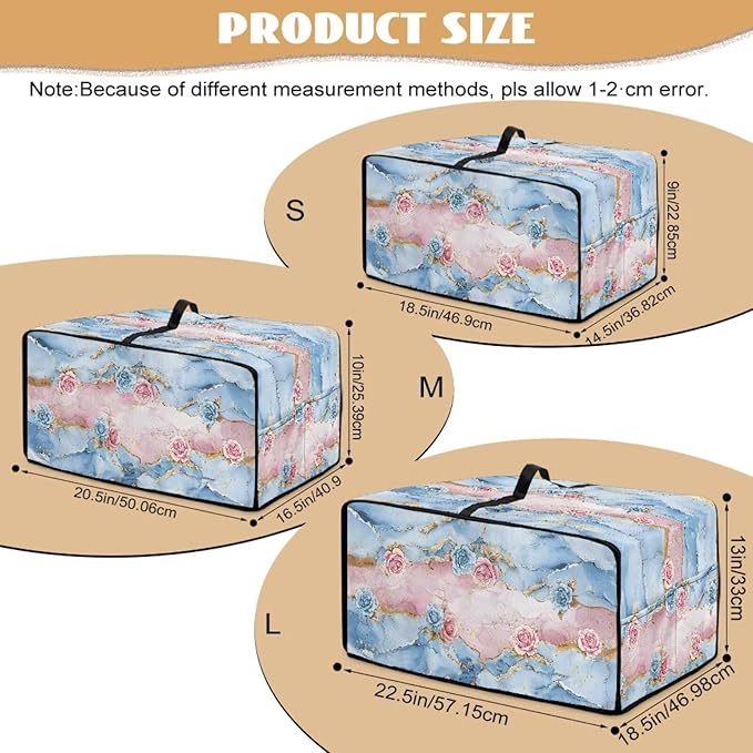 Rose Marble Texture Print Microwave Oven Grill Cover Protector Polyester-Linen Fabric Microwave Oven Dust Cover with Storage Bags Case Protections for Toaster Oven, S