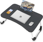 Zapuno Laptop Bed Desk, Foldable Laptop Tray Table with Tablet Slot, Lapdesk Laptop Stand for Bed Portable Standing Table for Bed Couch Floor