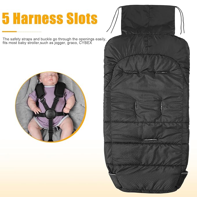 Yoofoss Winter Stroller Cover - Universal Toddler Footmuff, Water Resistant Coral Baby Stroller Bunting Sleeping Bag