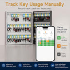 72 Key Key Lock Box Wall Mount, Smart Key Management Cabinet with App, Key Access Log Tracking, Digital Keypad, Bluetooth & WiFi Unlock (Sold Separately) for School, Office, Business