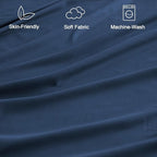SPRINGSPIRIT Split Top King Sheets Sets for Adjustable Bed, 4 Piece Bed Sheets Set Deep Pockets, Extra Soft and Breathable Bedding Sheets, Navy