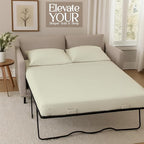 Sleeper Sofa 4 Piece Bed Sheet Set Premium Quality 100% Cotton 500 Thread Count, Smooth & Super Soft Sateen Weave, Extra Soft Bed Sheets, Wrinkle Free, 4 Inch Deep Pocket (Full, Ivory)