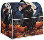 Black Cat Stand Mixer Cover 6-8 Quart Pumpkin Bat Kitchen Appliance Covers Dust Protection Universal for Pressure Cooker Air Fryer Halloween Kitchen Home Decorations