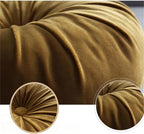 Round Throw Pillow Velvet Pumpkin Pleated Meditation Pillow Solid Color Home Decorative Throw Pillow Floor Cushion for Sofa Chair Living Room Decoration (Grey)