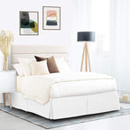 Nestl White Bed Skirt Cal King Size - Cal King Bed Skirt 14 Inch Drop - Brushed Microfiber Bed Skirts - Hotel Quality Pleated Bed Skirt - Shrinkage & Fade Resistant